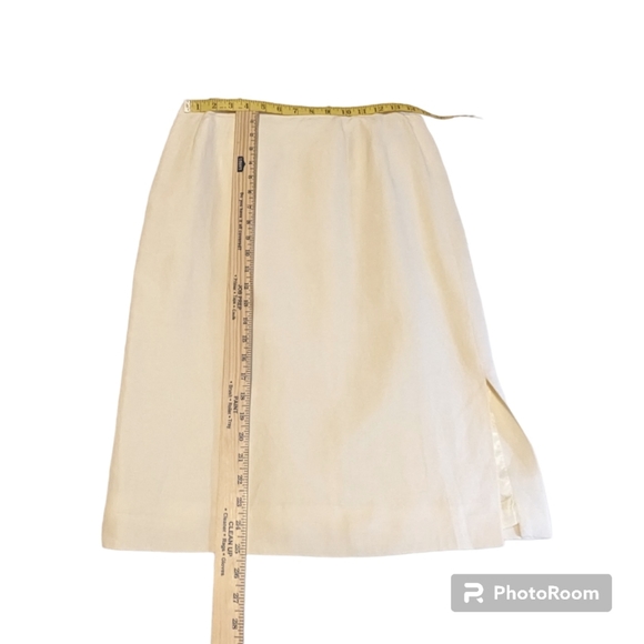 Kasper & Company ASL Designer Career Skirt Womens Sz 8 Off White Lined Zip Up - Picture 3 of 9